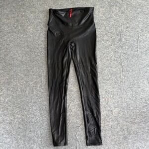Spanx Faux Leather Leggings Womens Medium High‎ Waist Stretch Slim Fit Pants